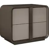 Velisse Nightstand in Brown Metal Lacquer & Grey Lacquer